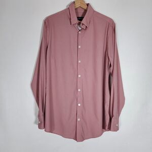 Mizzen + Main red small gingham check button front long sleeve shirt mens size M